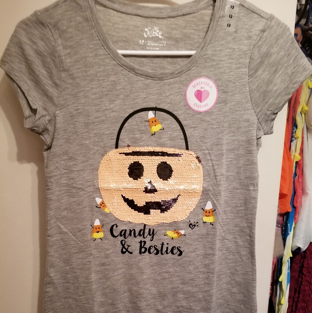 Justice Halloween Flip Sequin Shirt